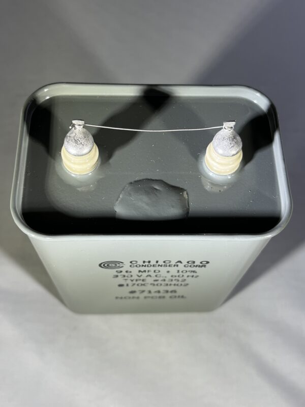 170C503H02 High Voltage Capacitor 9.6 MFD 330 VAC P/N 4352 Chicago Condenser Corp - Image 2
