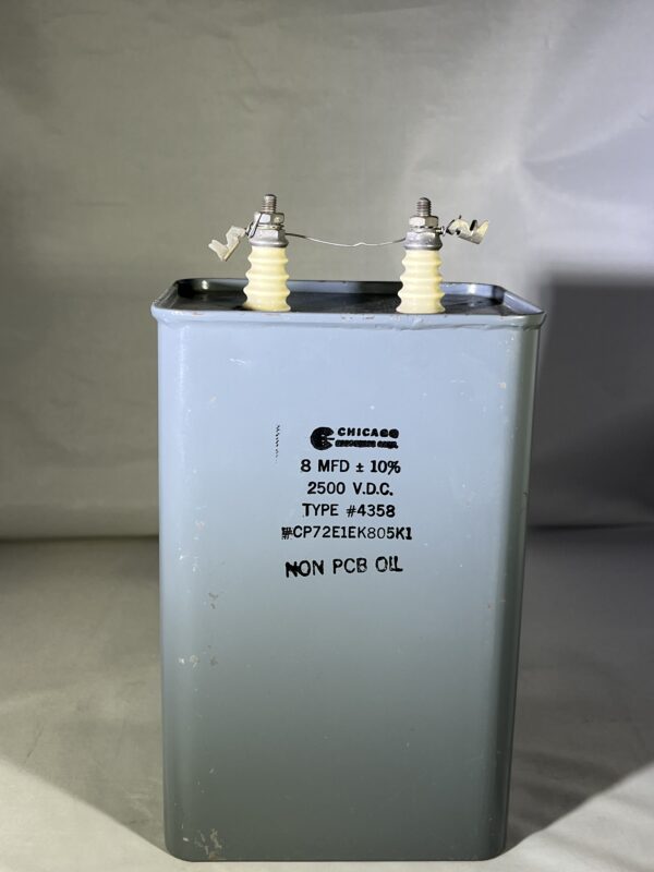 CP72E1EK805K1 High Voltage Capacitor 8 MFD 2500 VDC P/N 4358 Chicago Condenser Corp