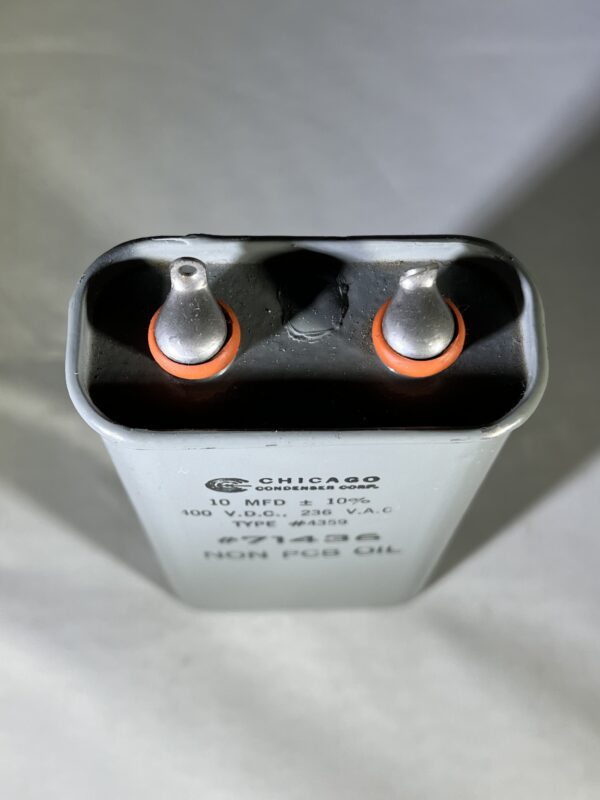 High Voltage Capacitor 10 MFD 236 VAC 400 VDC P/N 4359 Chicago Condenser Corp - Image 2