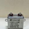 High Voltage Capacitor 1 MFD 600 VDC P/N 4369 Chicago Condenser Corp