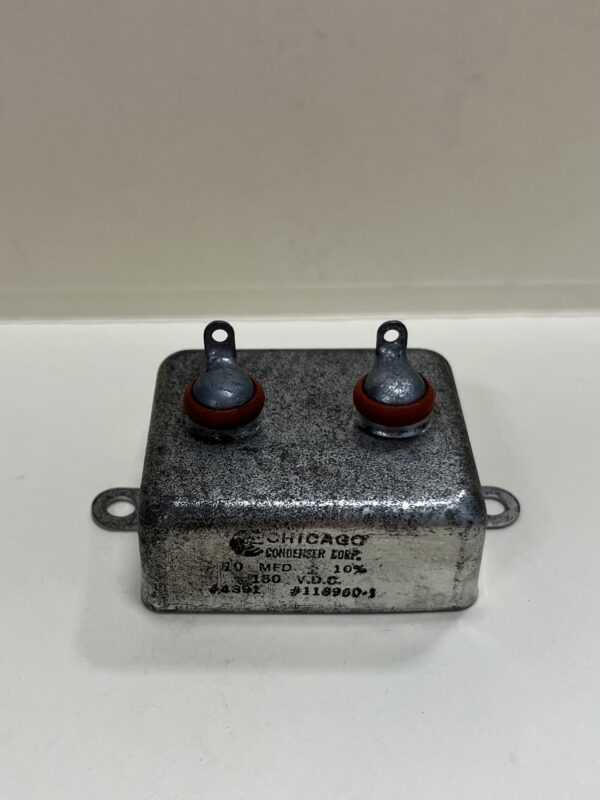 118960 High Voltage Capacitor 10 MFD 150 VDC P/N 4391 Chicago Condenser Corp
