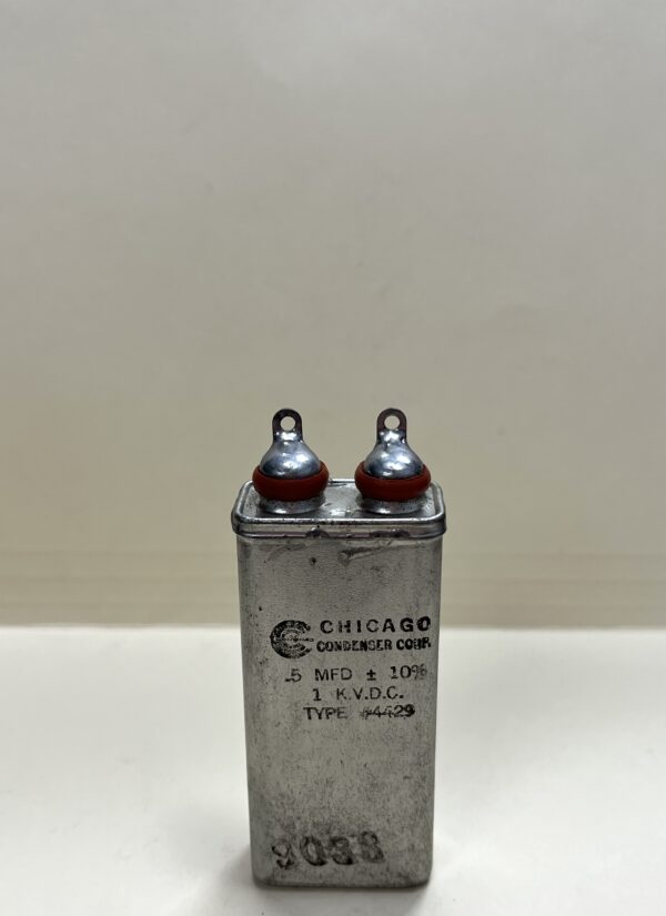 High Voltage Capacitor .5 MFD 1000 VDC P/N 4429 Chicago Condenser Corp