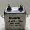 High Voltage Capacitor 4 MFD 600 VDC P/N 4455 Chicago Condenser Corp