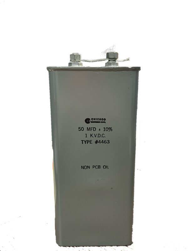 High Voltage Capacitor 50 MFD 1000 VDC P/N 4463 Chicago Condenser Corp