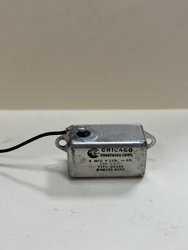 3M151-405A High Voltage Capacitor 4 MFD 150 VDC P/N 4466 Chicago Condenser Corp