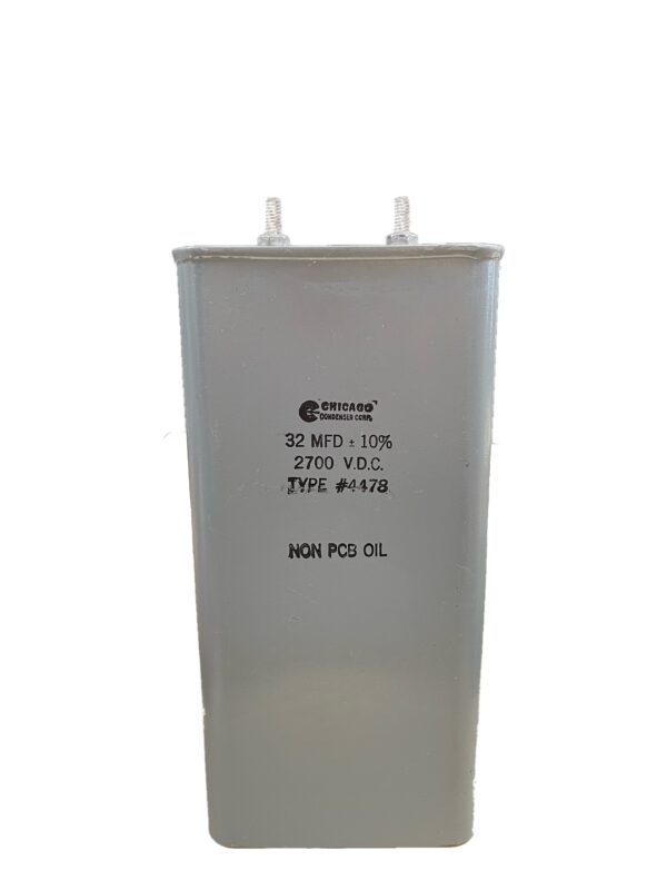 High Voltage Capacitor 32 MFD 2700 VDC P/N 4478 Chicago Condenser Corp