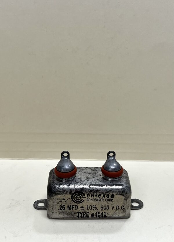 High Voltage Capacitor .25 MFD 600 VDC P/N 4541 Chicago Condenser Corp
