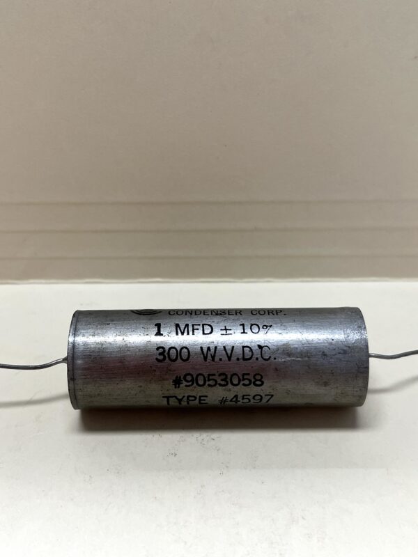 9053058 High Voltage Capacitor 1 MFD 300 WVDC P/N 4597 Chicago Condenser Corp