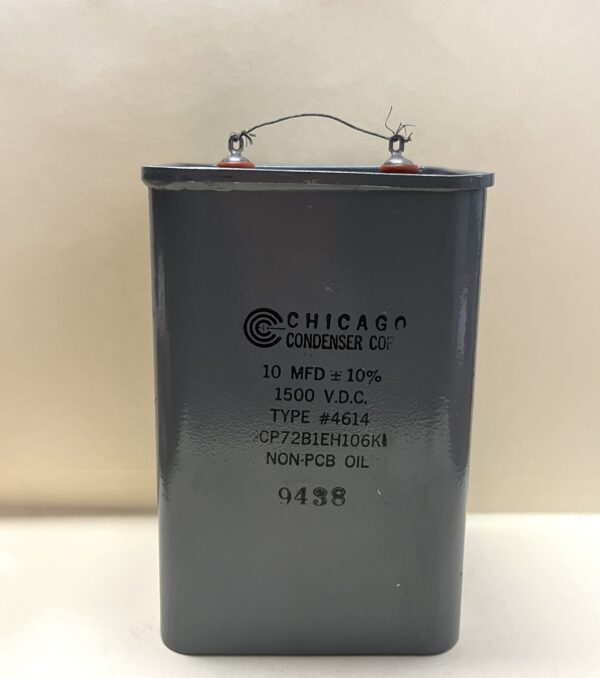 CP72B1EH106K1 High Voltage Capacitor 10 MFD 1500 VDC P/N 4614 Chicago Condenser Corp