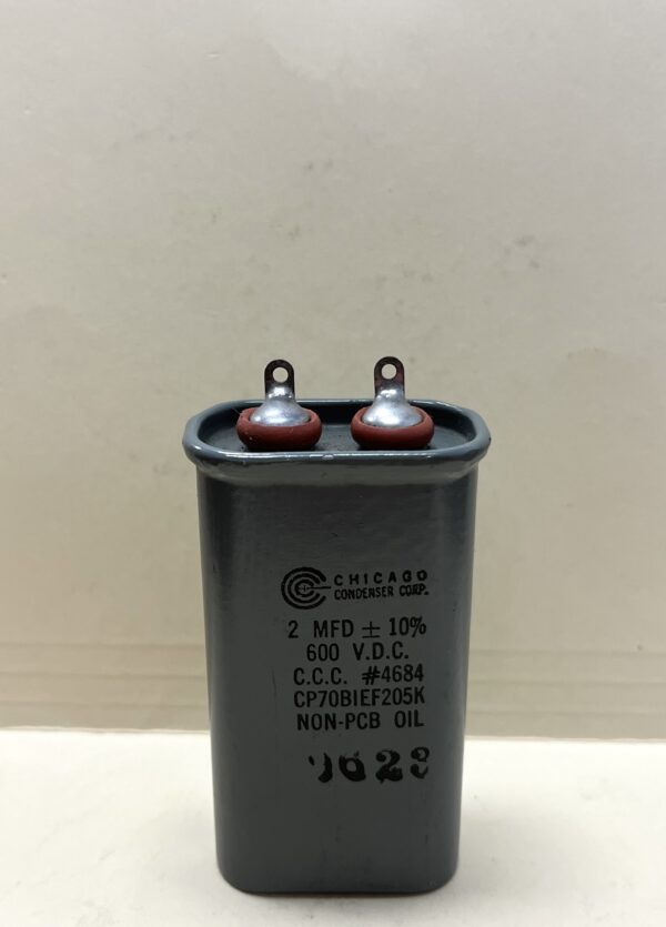 CP70B1EF205K High Voltage Capacitor 2 MFD 600 VDC P/N 4684 Chicago Condenser Corp