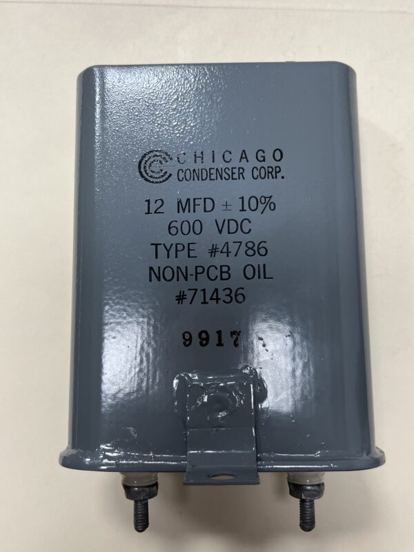 High Voltage Capacitor 12 MFD 600 VDC P/N 4786 Chicago Condenser Corp - Image 3