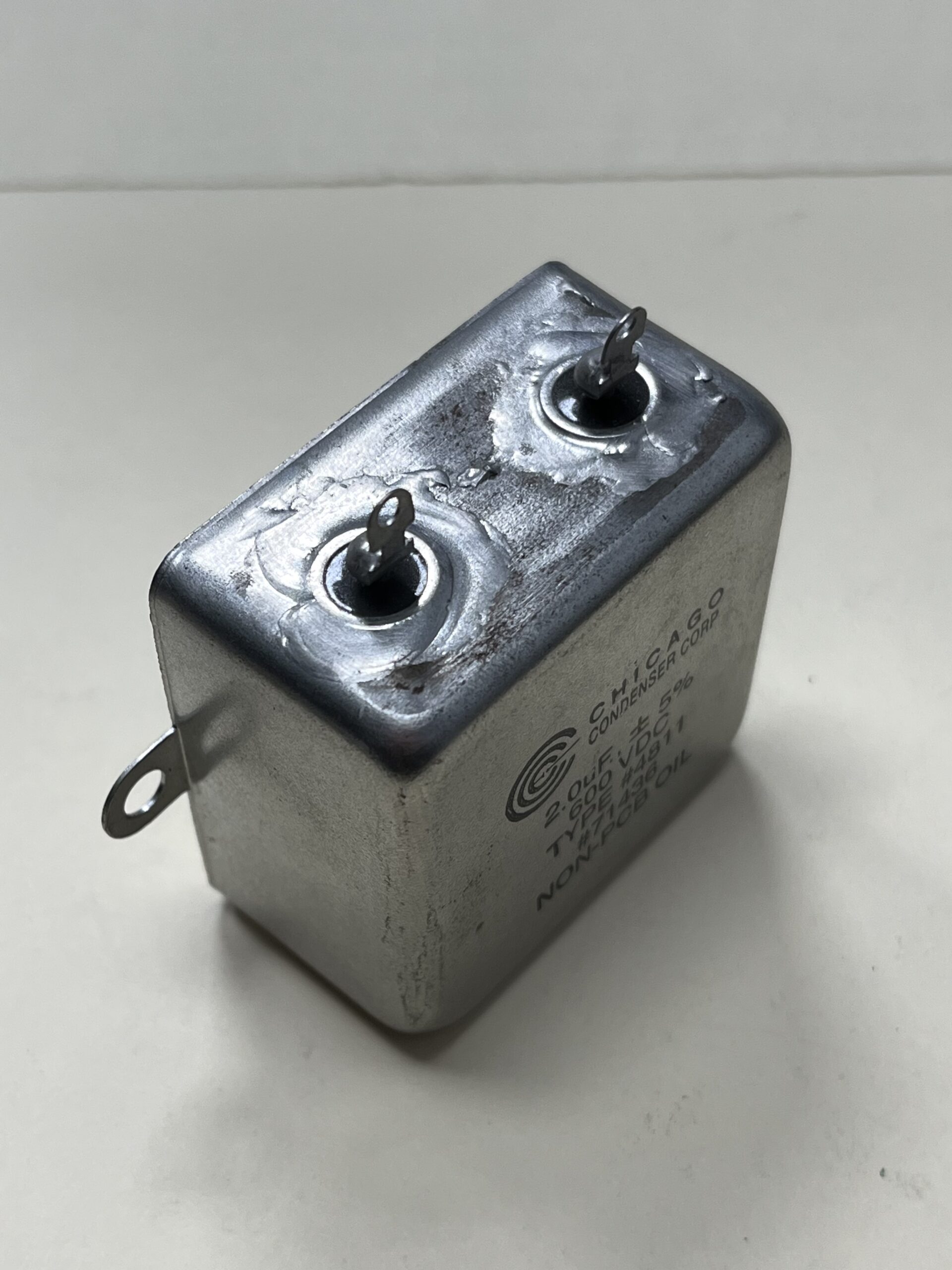 High Voltage Capacitor 2.0 uF 600 VDC P/N 4811 Chicago High Voltage Capacitor 2.0 uF 600 VDC P/N 4811 Chicago