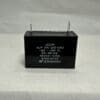 The ADP250A405J 4uF 250VAC Capacitor (model 6100-9133) is a rectangular black component with metal prongs on top, labeled 4μF ±5%, 250VAC, -25 to +85°C, and 50-60Hz, shown on a white surface.