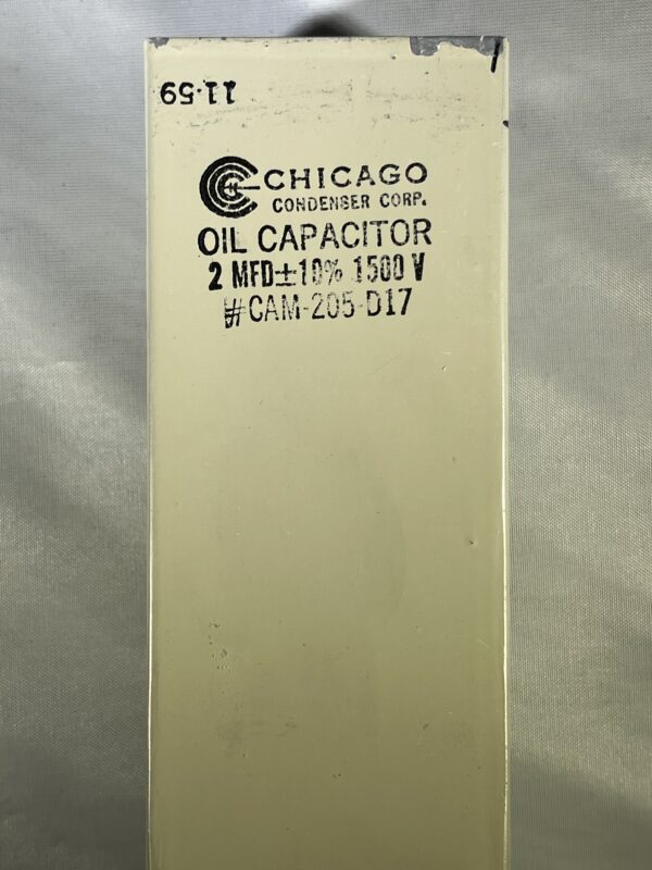 CAM-205-D17 2 uF 1500 VDC Oil Capacitor - Image 3