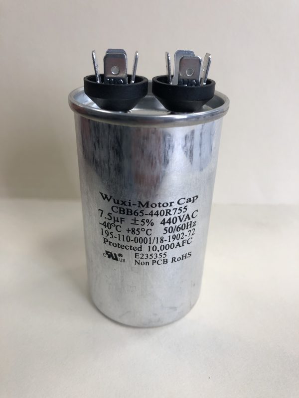 CBB65-440R755 7.5 uF 440 VAC Capacitor 195-110-0001