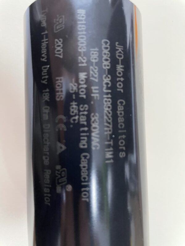 CD60B-3CJ189227R-T1M1 189-227 uF 330 VAC Capacitor1497-1891 9181003-21 - Image 3