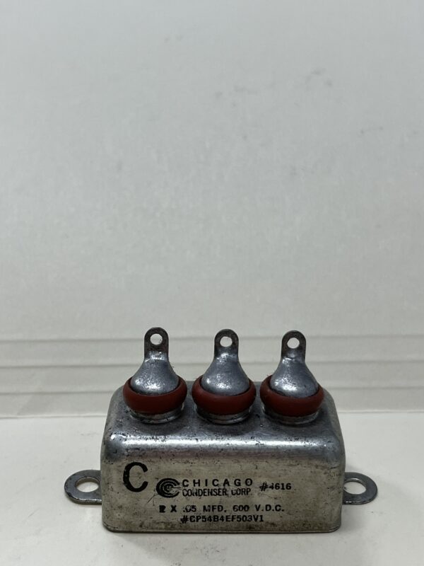 CP54B4EF503V1 High Voltage Capacitor 2 x .05 MFD 600 VDC P/N 4616 Chicago Condenser Corp