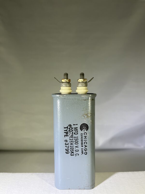CQ72E1EH105K3 High Voltage Capacitor 1 MFD 1500 VDC P/N 3799 Chicago Condenser Corp