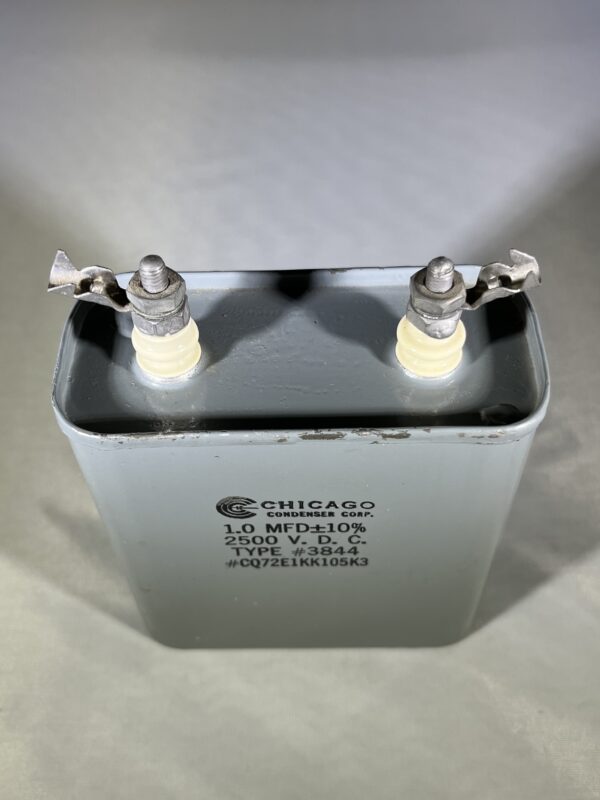 High Voltage Capacitor 1.0 MFD 2500 VDC P/N 3844 Chicago Condenser Corp - Image 2