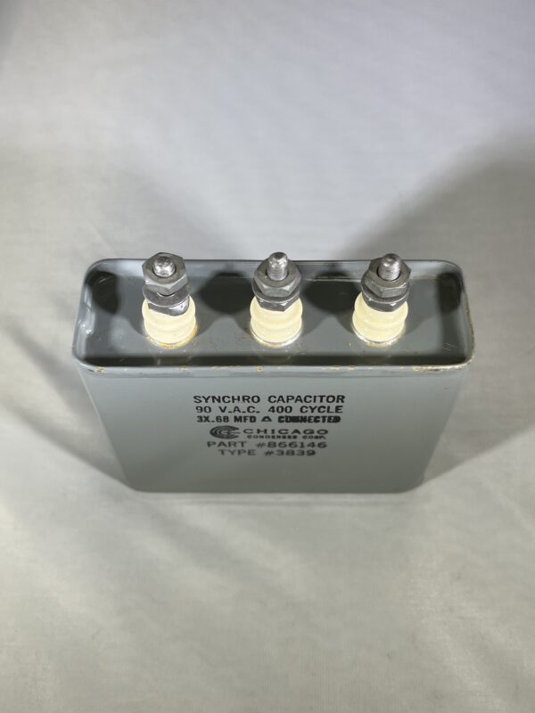 3839 High Voltage Capacitor 3 x .68 MFD 90 VAC P/N 3839 Chicago Condenser Corp - Image 2