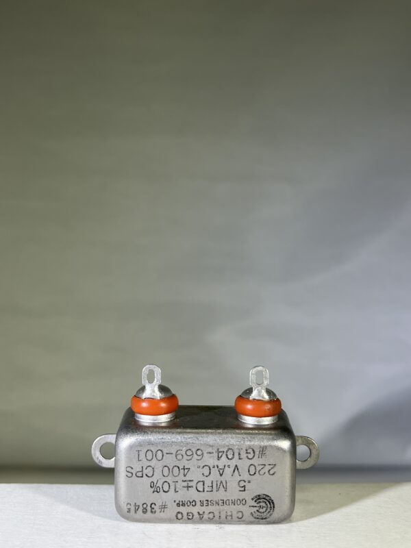 G104-669-001 High Voltage Capacitor .5 MFD 220 VAC P/N 3845 Chicago Condenser Corp - Image 2