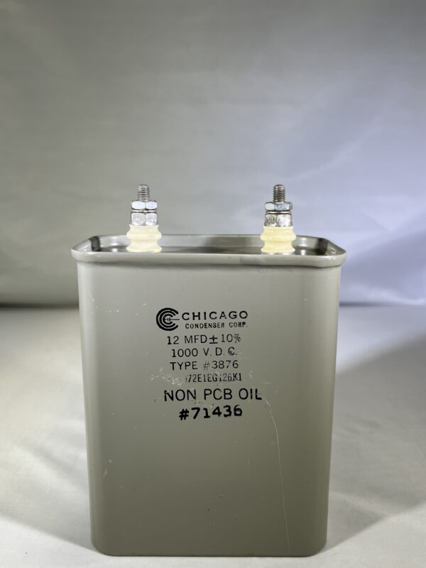 72E1EG126K1 High Voltage Capacitor 12 MFD 1000 VDC P/N 3876 Chicago Condenser Corp