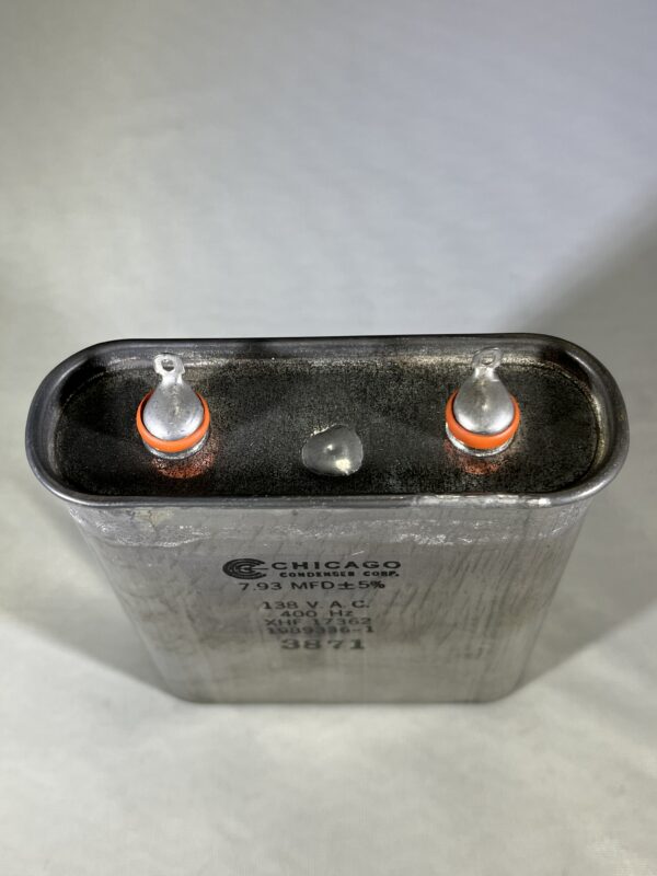 High Voltage Capacitor 7.93 MFD 138 VAC P/N 3871 Chicago Condenser Corp - Image 2