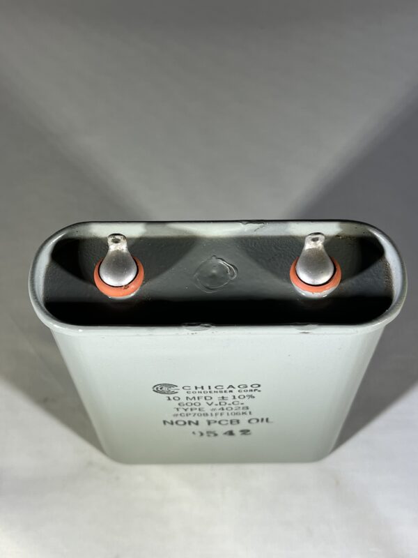 CP70B1FF106K1 (CQ72) High Voltage Capacitor 10 MFD 600 VDC P/N 4028 Chicago Condenser Corp - Image 2