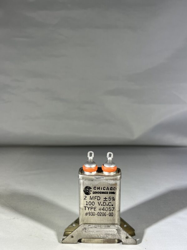 930-0296-00 High Voltage Capacitor 2 MFD 100 VDC P/N 4057 Chicago Condenser Corp
