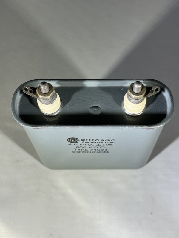 CP72E1EF605K1 High Voltage Capacitor 6.0 MFD 600 VDC P/N 4081 Chicago Condenser Corp - Image 2