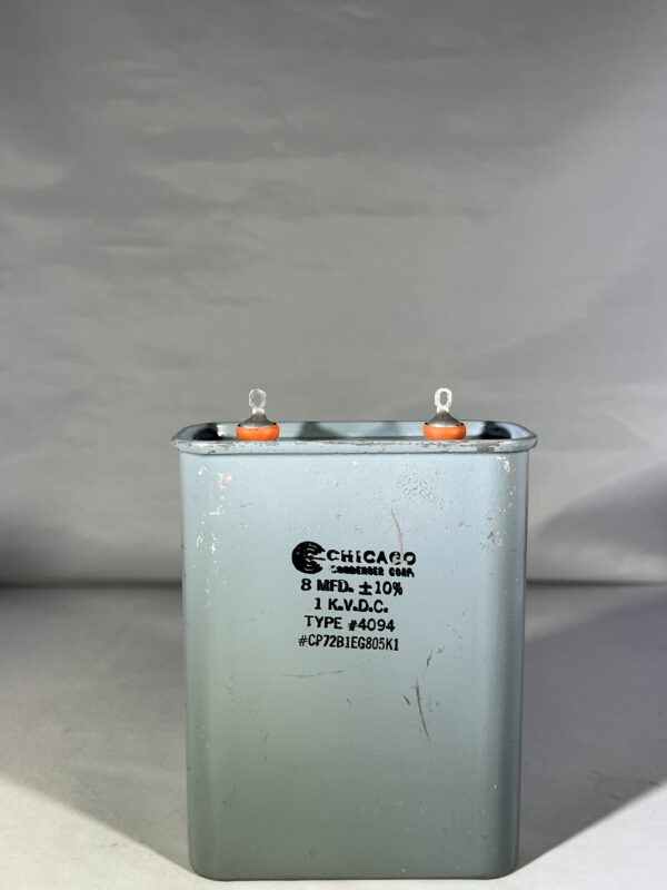 CP72B1EG805K1 High Voltage Capacitor 8 MFD 1000 VDC P/N 4094 Chicago Condenser Corp