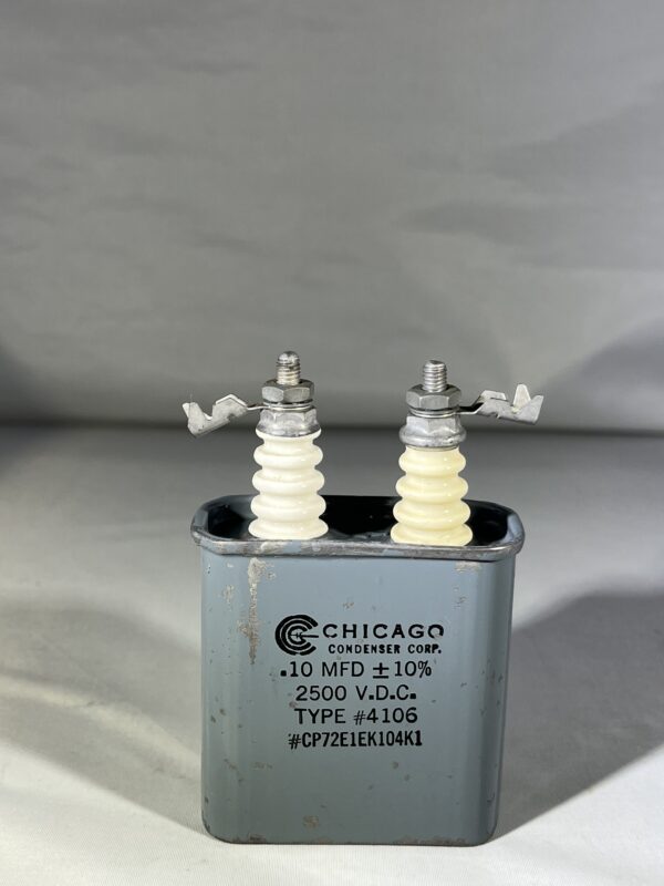 CP72E1EK104K1 High Voltage Capacitor .10 MFD 2500 VDC P/N 4106 Chicago Condenser Corp