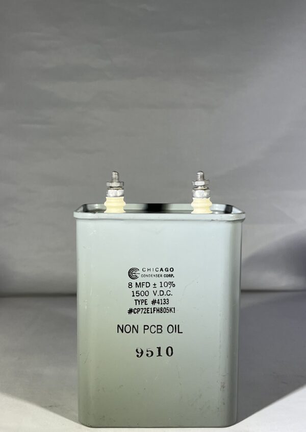 CP72E1FH805K1 High Voltage Capacitor 8 MFD 1500 VDC P/N 4133 Chicago Condenser Corp