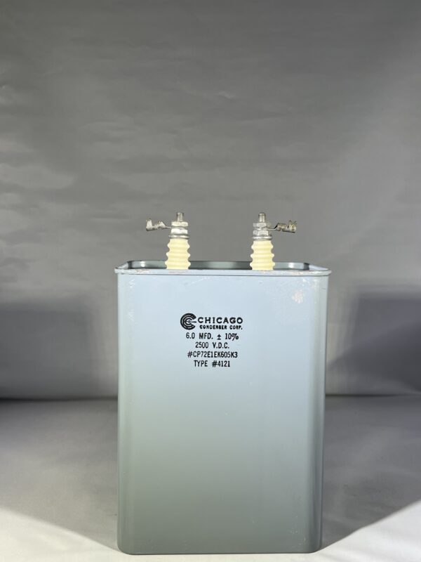 CP72E1EK605K3 High Voltage Capacitor 6.0 MFD 2500 VDC P/N 4121 Chicago Condenser Corp