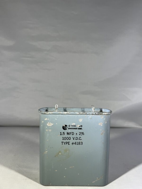 High Voltage Capacitor 1.5 MFD 1000 VDC P/N 4183 Chicago Condenser Corp