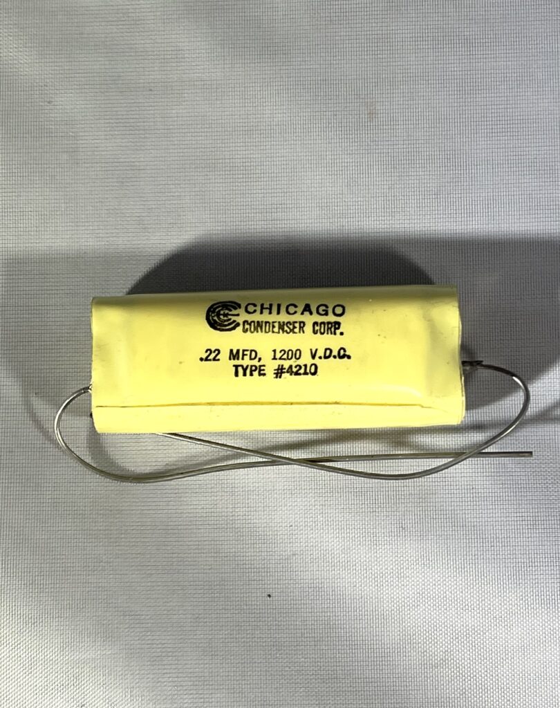 High Voltage Capacitor .22 MFD 1200 VDC P/N 4210 Chicago Condenser Corp
