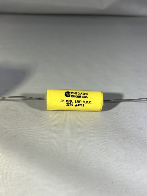 High Voltage Capacitor .22 MFD 1200 VDC P/N 4211 Chicago Condenser Corp
