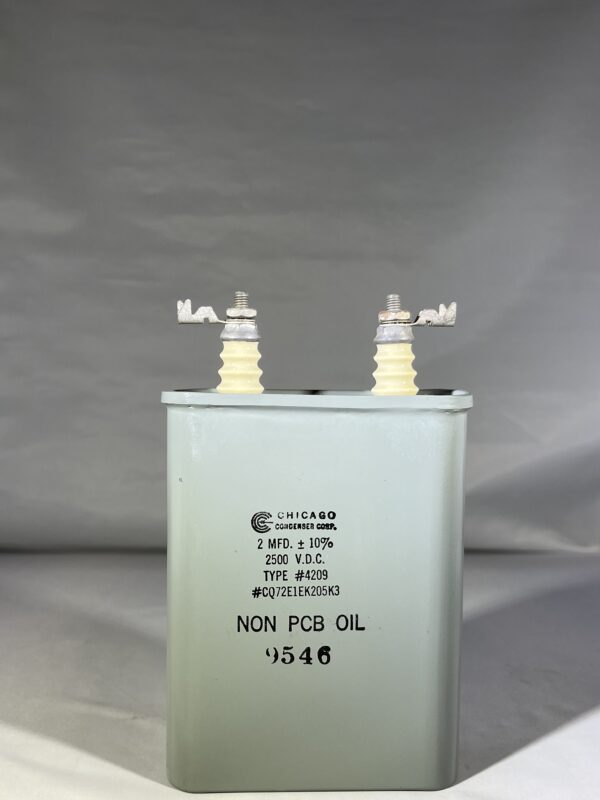 CQ72E1EK205K3 High Voltage Capacitor 2 MFD 2500 VDC P/N 4209 Chicago Condenser Corp