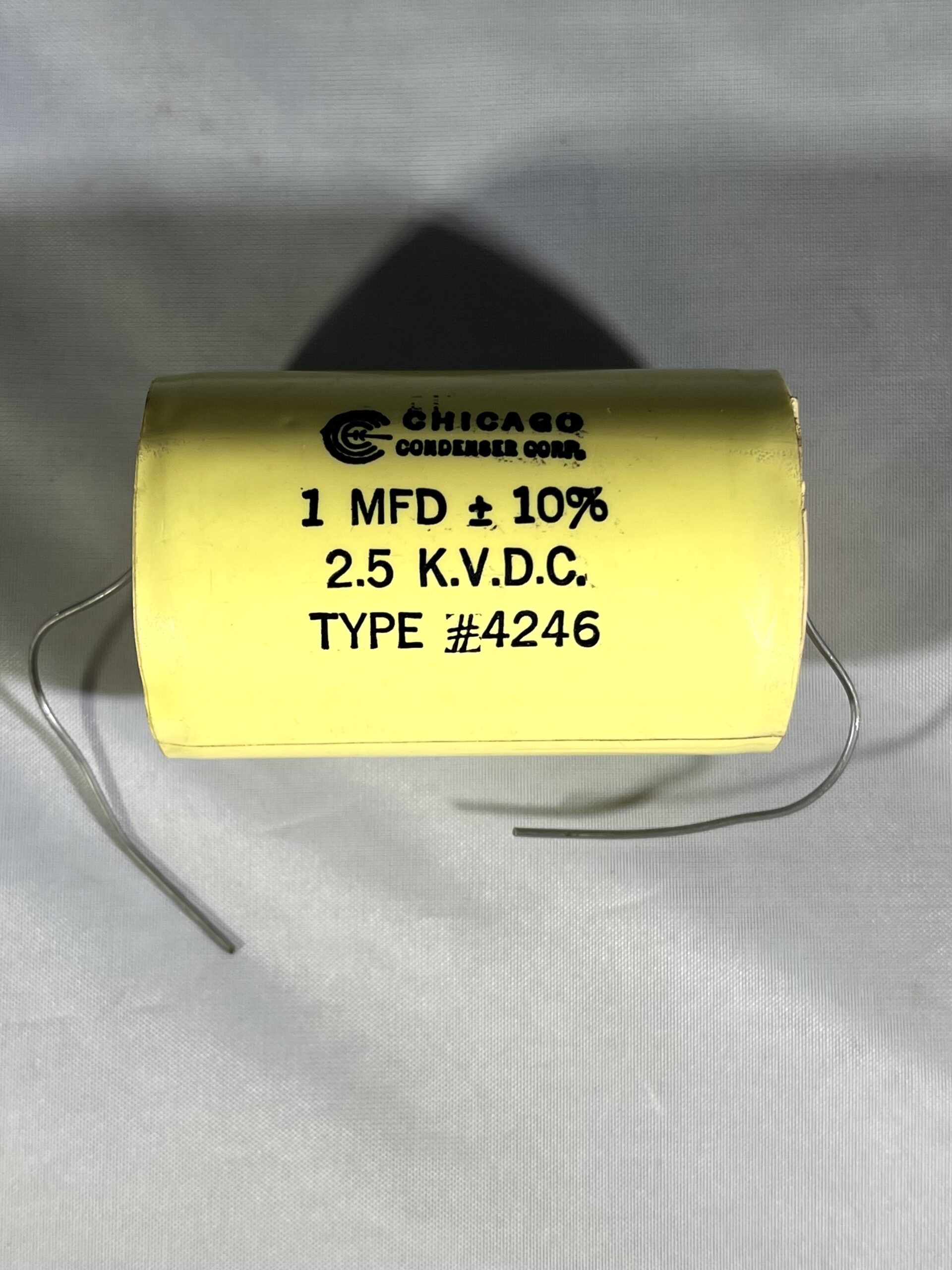 High Voltage Capacitor 1 MFD 2500 VDC P/N 4246 Chicago Condenser Corp