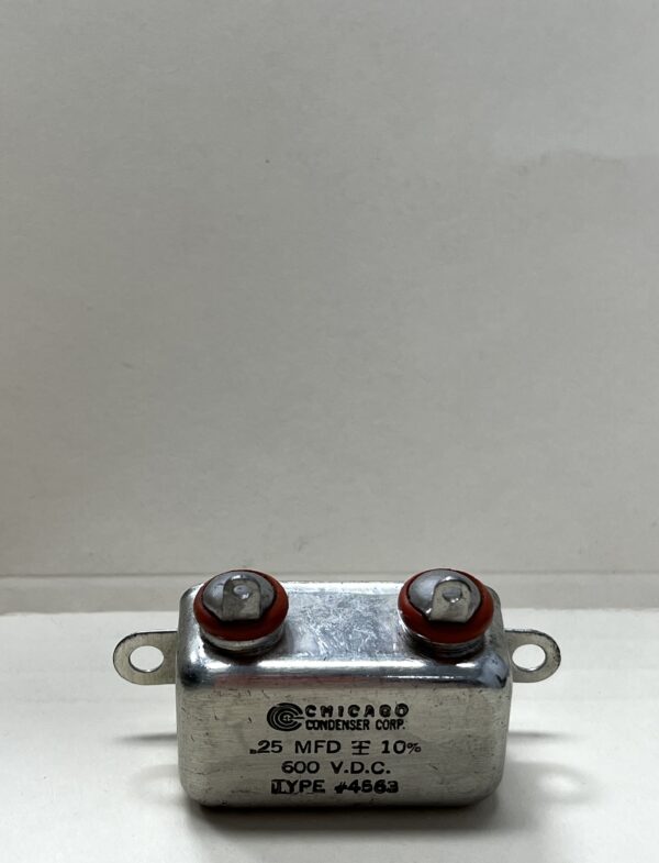 High Voltage Capacitor .25 MFD 600 VDC P/N 4563 Chicago Condenser Corp