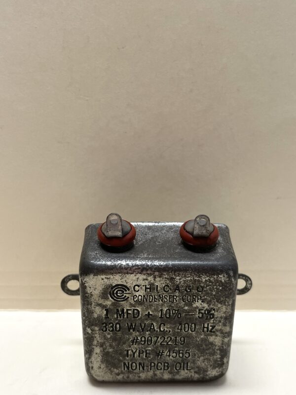 9072219 High Voltage Capacitor 1 MFD 300 WVAC P/N 4565 Chicago Condenser Corp