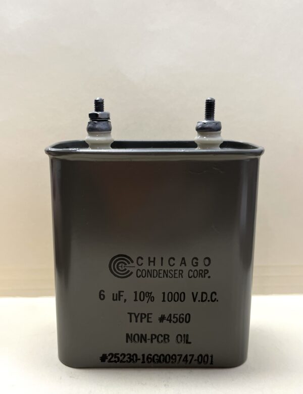 25230-16G009747-001 High Voltage Capacitor 6 uF 1000 VDC P/N 4560 Chicago Condenser Corp